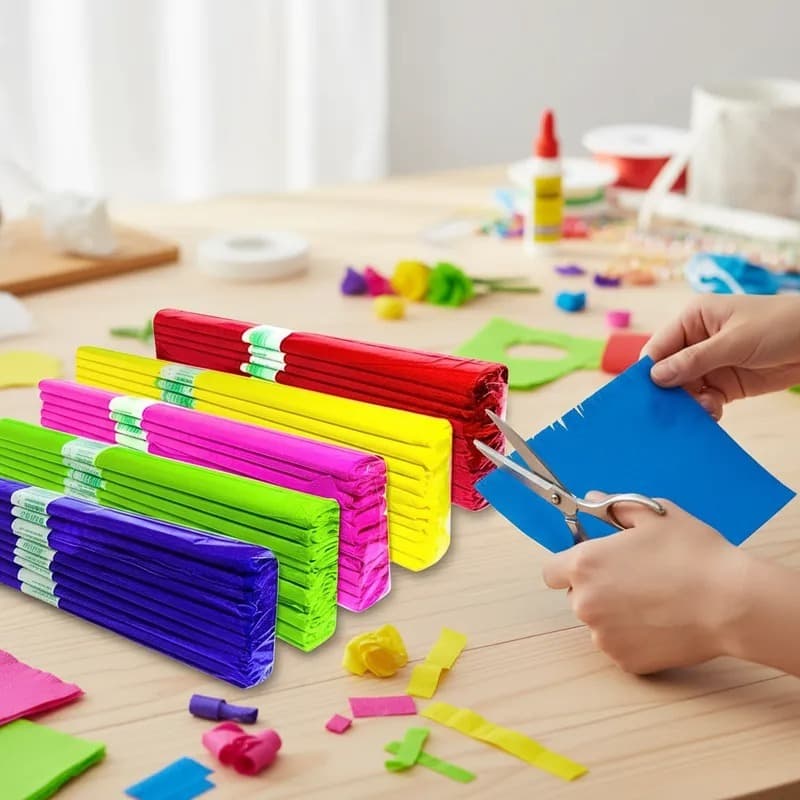 Papel Crepom — Colorido, Flexível e Ideal para Artes e Decorações!