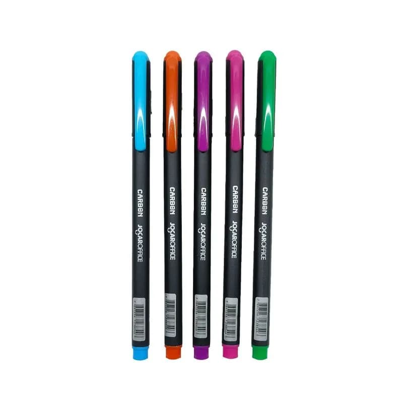 Caneta esferográfica Carbon JocarOffice kit com 5 unidades
