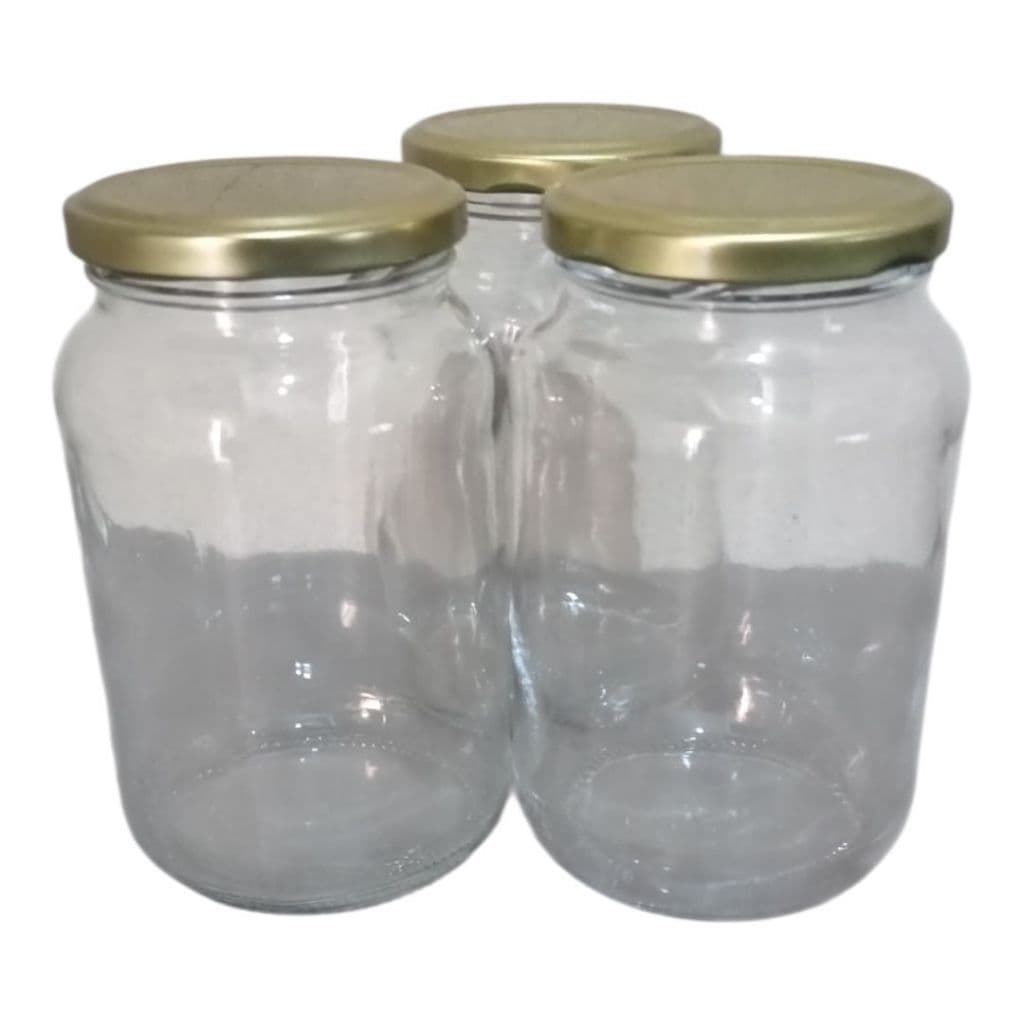 KIT COM 10 POTE 600 ML TAMPA DOURADA