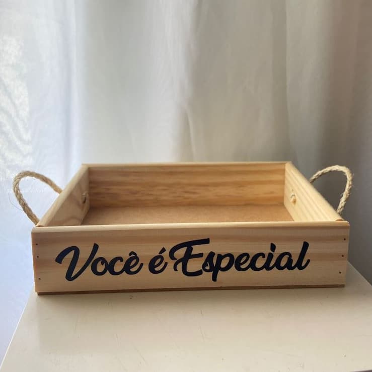 Bandejas Retangular Madeira de Pinus Alça Cesta Café da Manhã Presentes Você é especial P