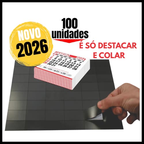 KIT 100 Calendário Já Destacado 100 Pedaços Manta de Ímã de Geladeira Magnética Adesiva 2,9 X 1,9 Cm