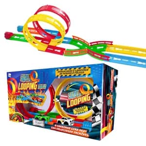 Pista Dupla Super Looping com Carrinho Pica-Pau Multicolorido