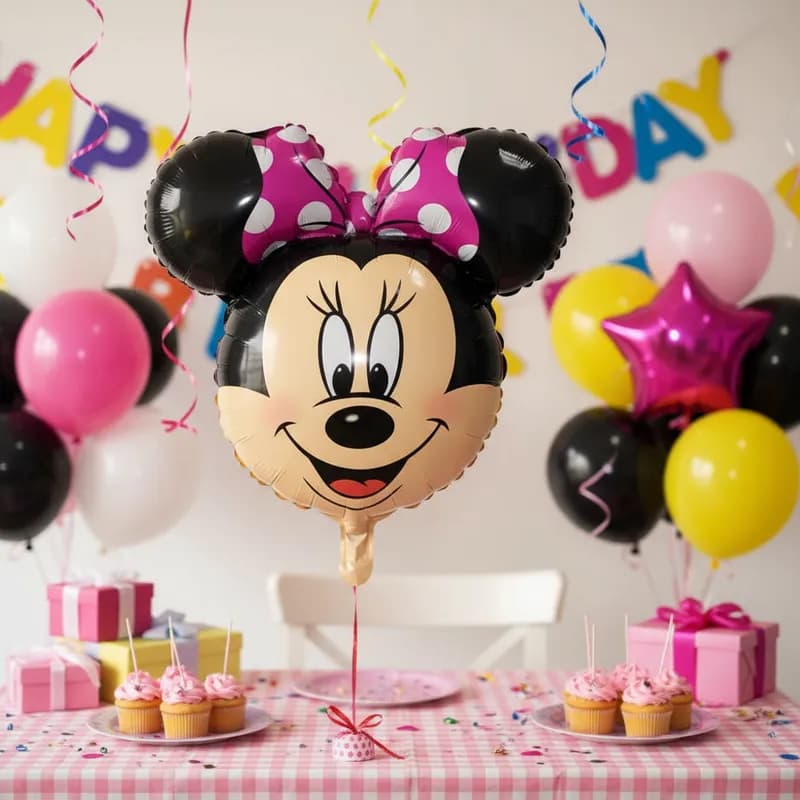 Balão De Alumínio De 67x64cm Com Desenho Do Mickey Minnie