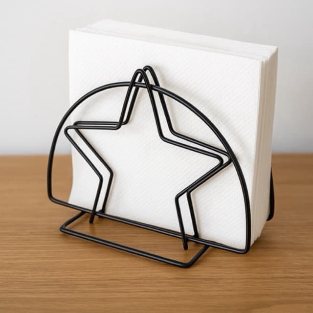 Suporte Porta Guardanapo Estrela Preto – Design Moderno para Bancada de Cozinha