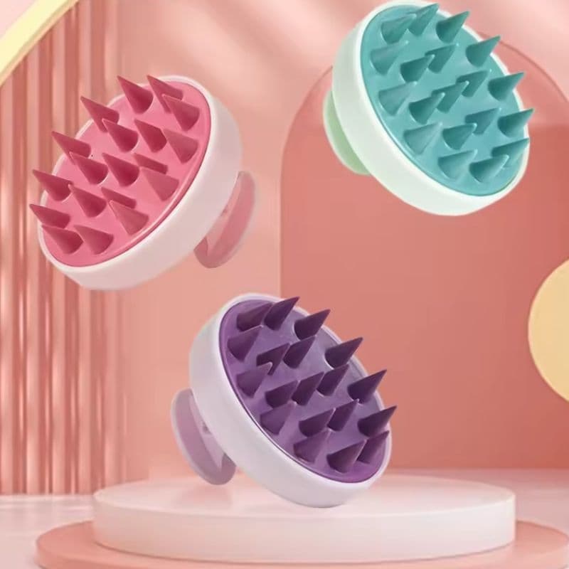 Massageador de Couro Cabeludo – Escova de Massagem para Banho e Tratamento Capilar