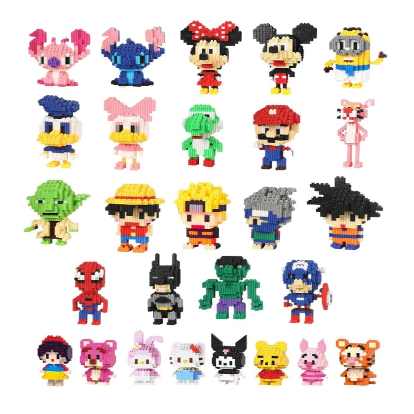 Micro Blocos De Construção Mágico Montável Personagens Diversos