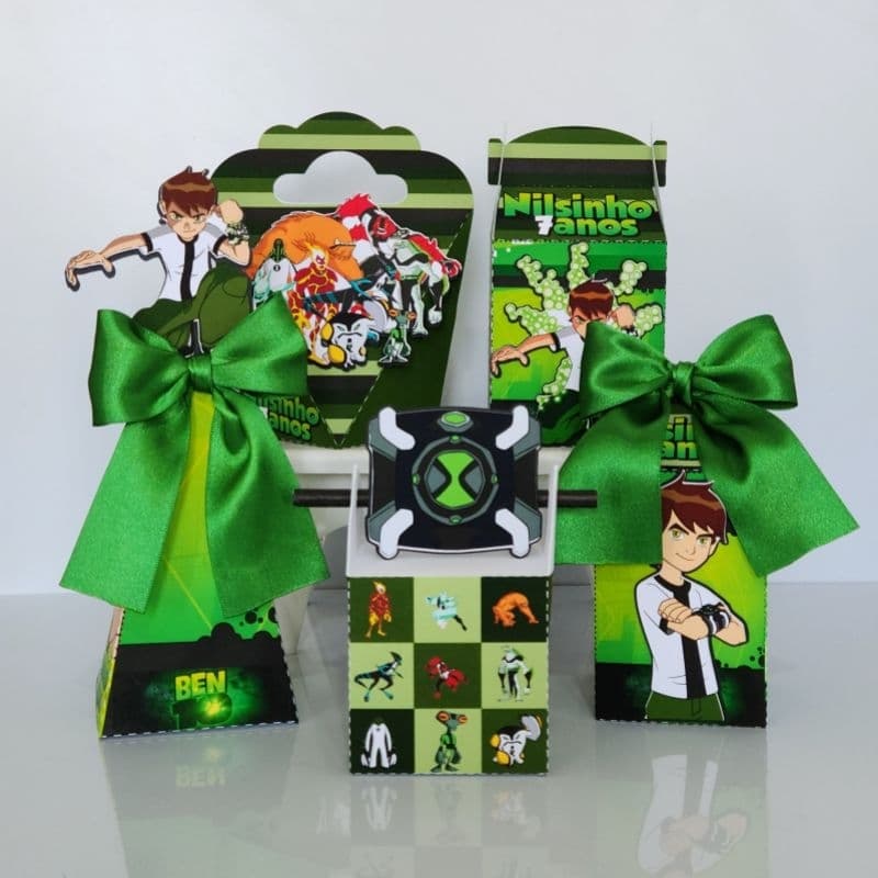 KIT FESTA BEN 10 C/ APLIQUE 3D LEMBRANCINHA  PERSONALIZADA PARA FESTA INFANTIL ANIVERSÁRIO DE MENINO