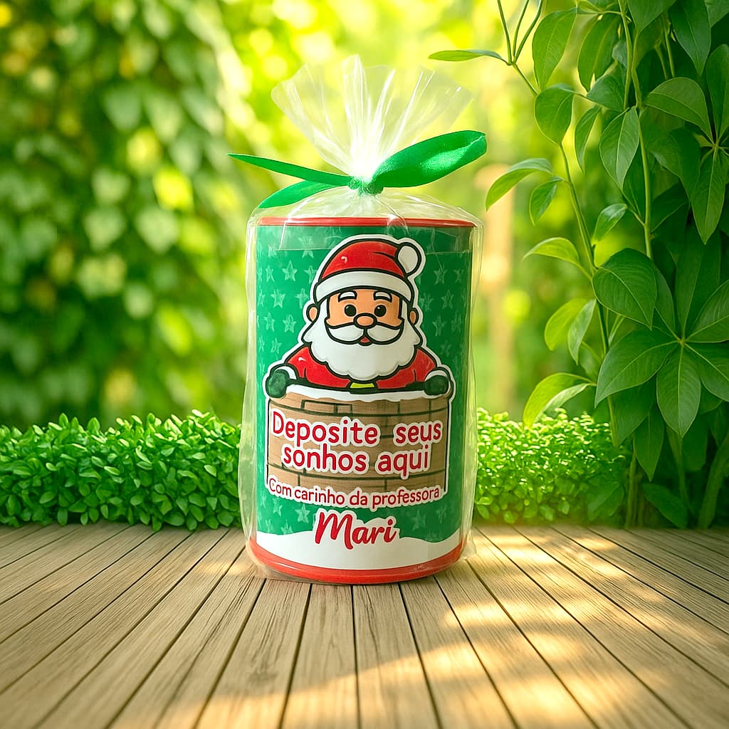 Cofrinho Natal Personalizado/Lembrancinha/Brindes/Empresa/Escola