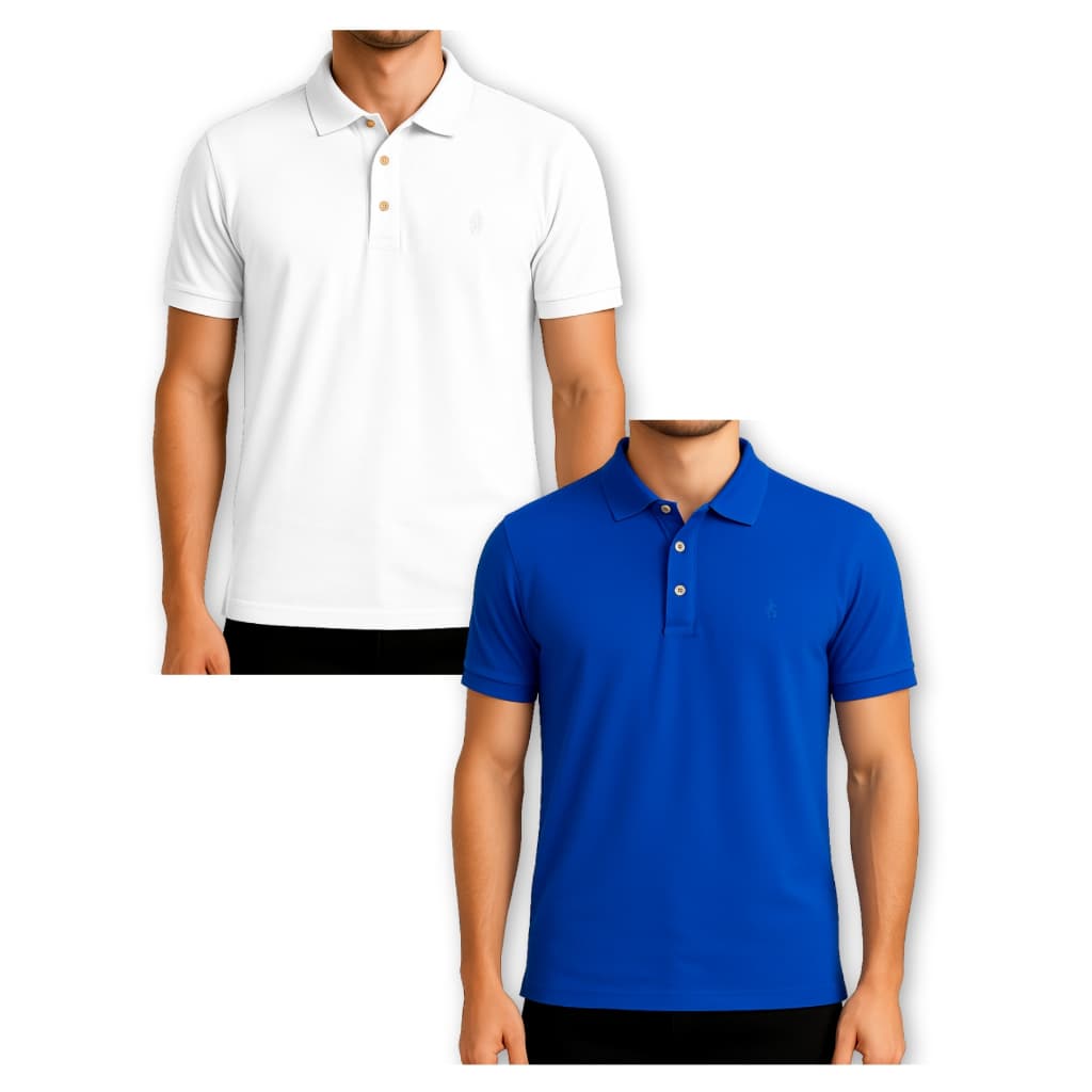 Kit 2 Camisa Polo Camiseta masculina Gola Polo Algodão piquet