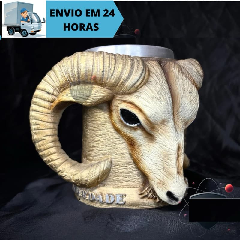 Caneca/Copo Bode Maçonaria Fraternidade Igualdade Liberdade 3D