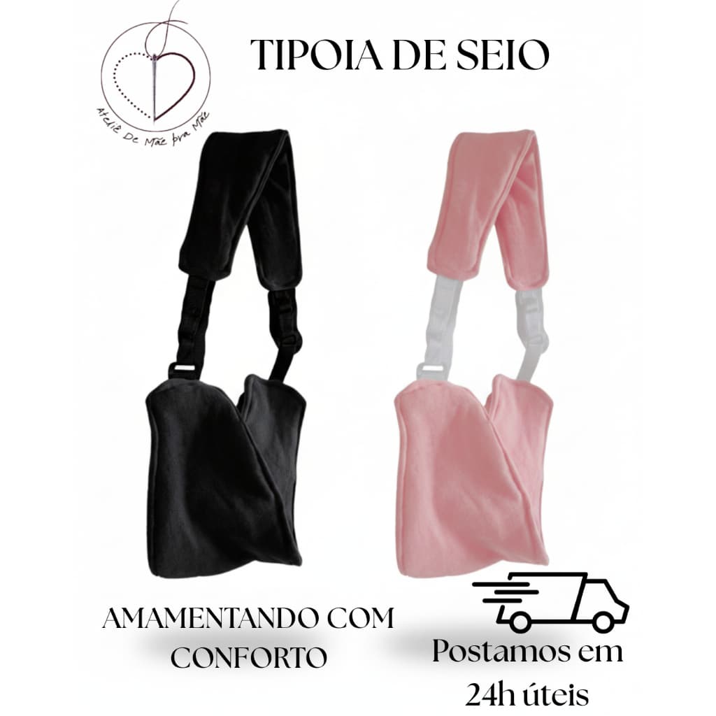 Tipoia para Seio Ergonômica com Alça Ajustável 100% Algodão Suporte Acolchoado e Reforçado Amamentação