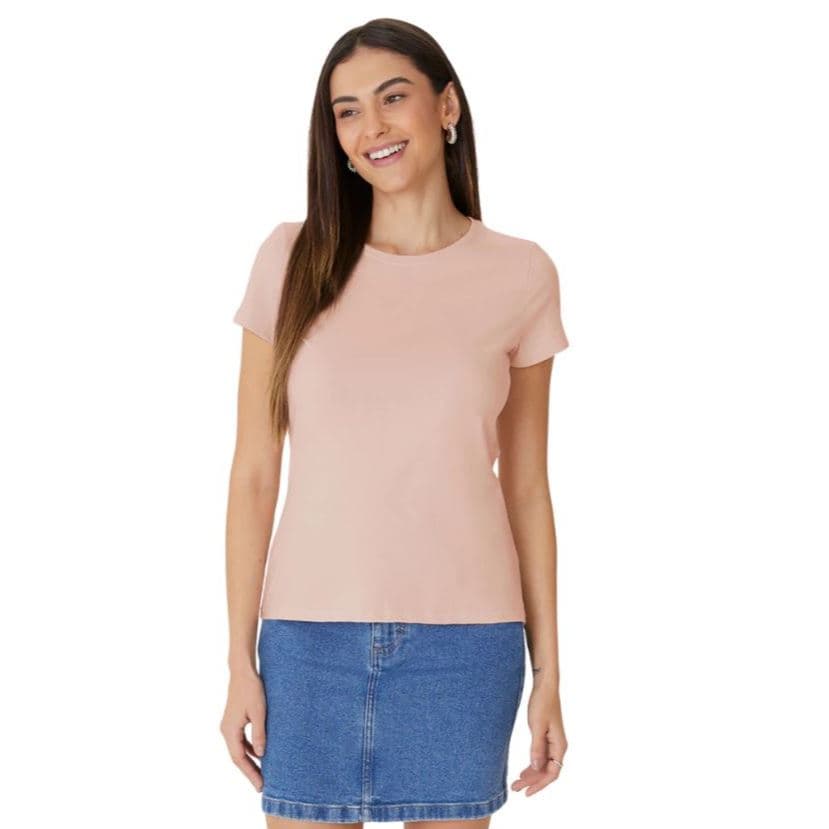Blusa Feminina Malwee Manga Curta Original | Básica Algodão Leve Confortável