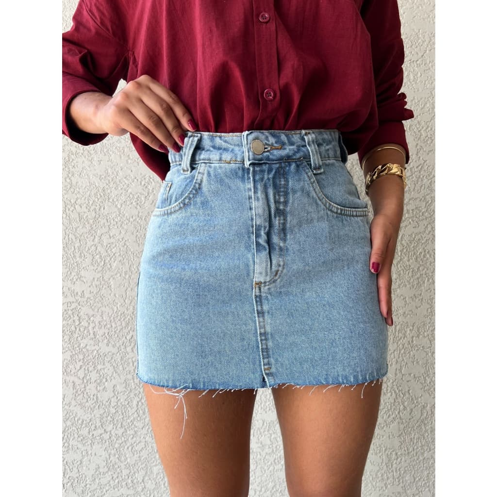 Kissmelady 8461 Saia Jeans curto Feminina Lisa saia 8461