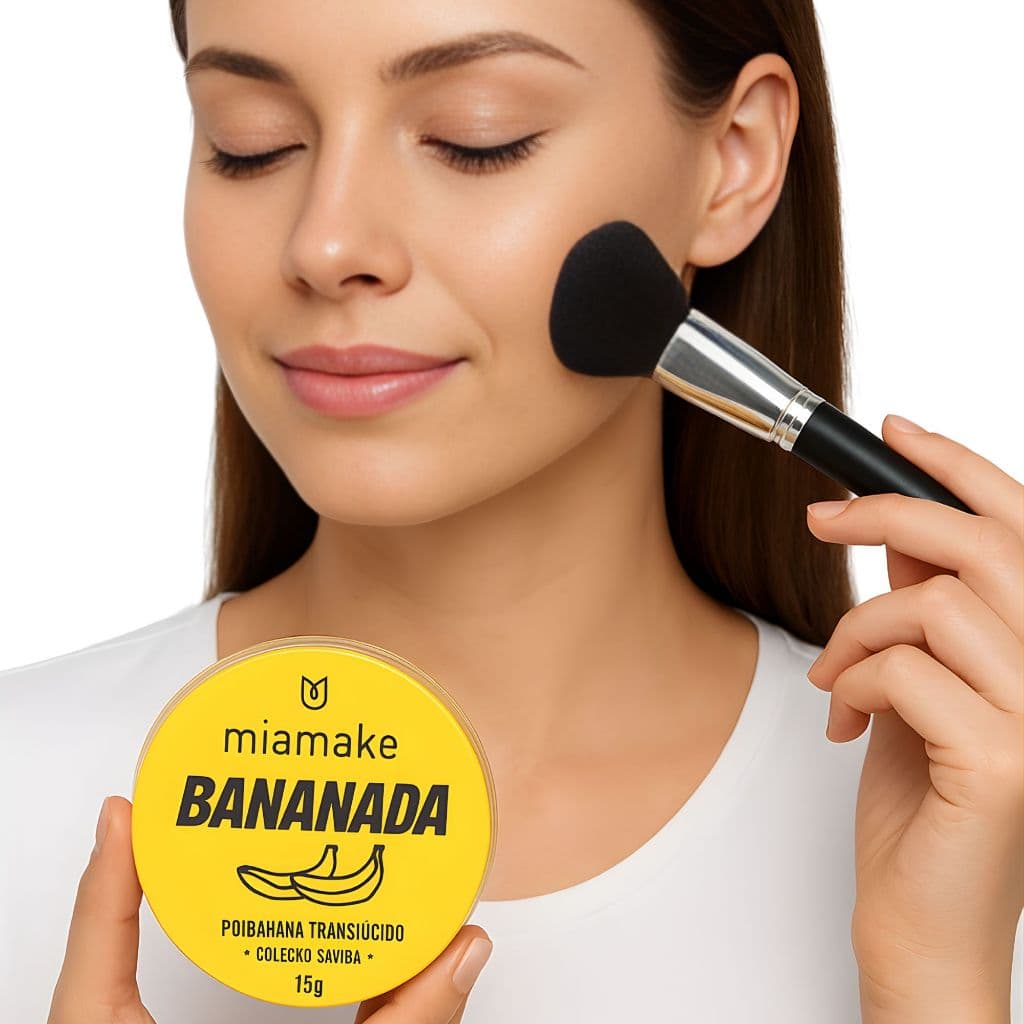 Pó Banana Translúcido Miamake Bananada – Acabamento Aveludado e Controle de Oleosidade (15g)
