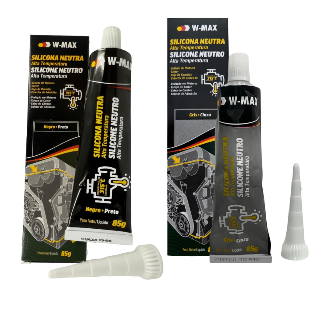 Silicone Alta Temperatura Wurth Cinza ou Preto Resistente até 315º