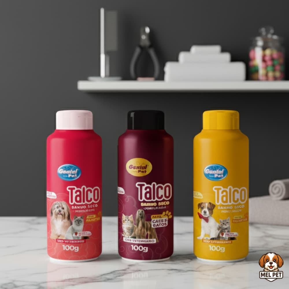 Talco Banho a Seco para Cachorro e Gato - Higiene Pet