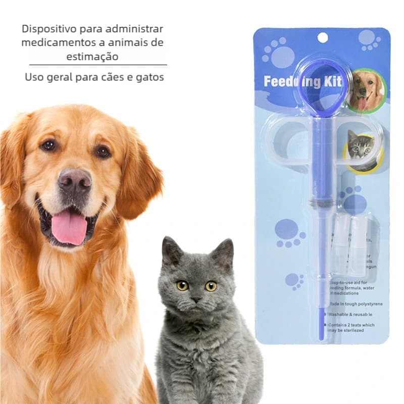 Aplicadora de Medicação Pet – Reutilizável, Seringa para Cachorro e Gato
