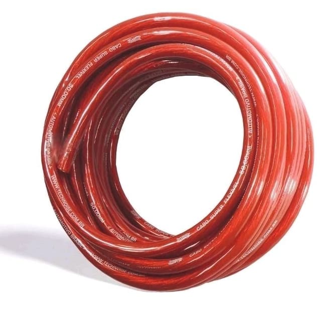 5 Metros Cabo 50mm Fio Força de Bateria Technoise Puro Cobre Automotivo