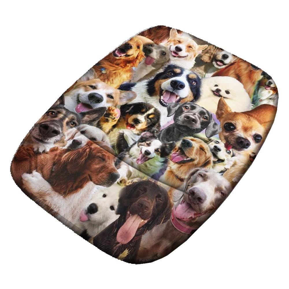 Mouse Pad Dogs Juntos e Misturados Cachorada Divertida Cães Ergonômico com Apoio de Pulso