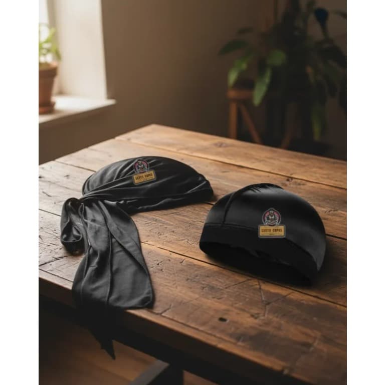 Kit Durag Dureg Trap Hip Hop + Touca De Compressão Waves Cap