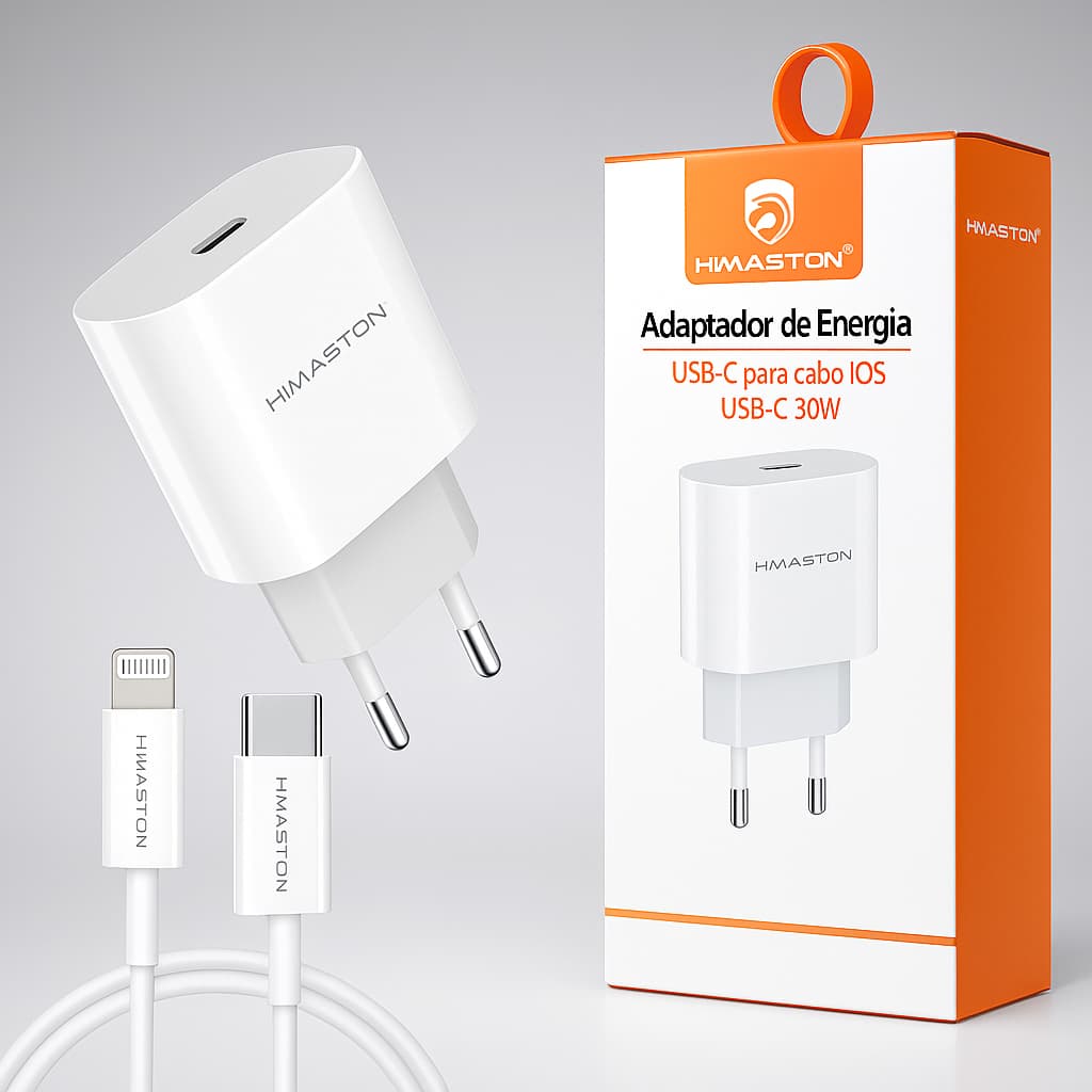 Carregador Rápido Para iPhone 14 13 12 Pro / Pro max 8 Plus Turbo30w Com Cabo Ligtining