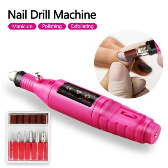 Lixadeira Unha Lixa Elétrica Profissional Bloco Motor Bivolt 110v- 220v Portátil Manicure Motorzinho
