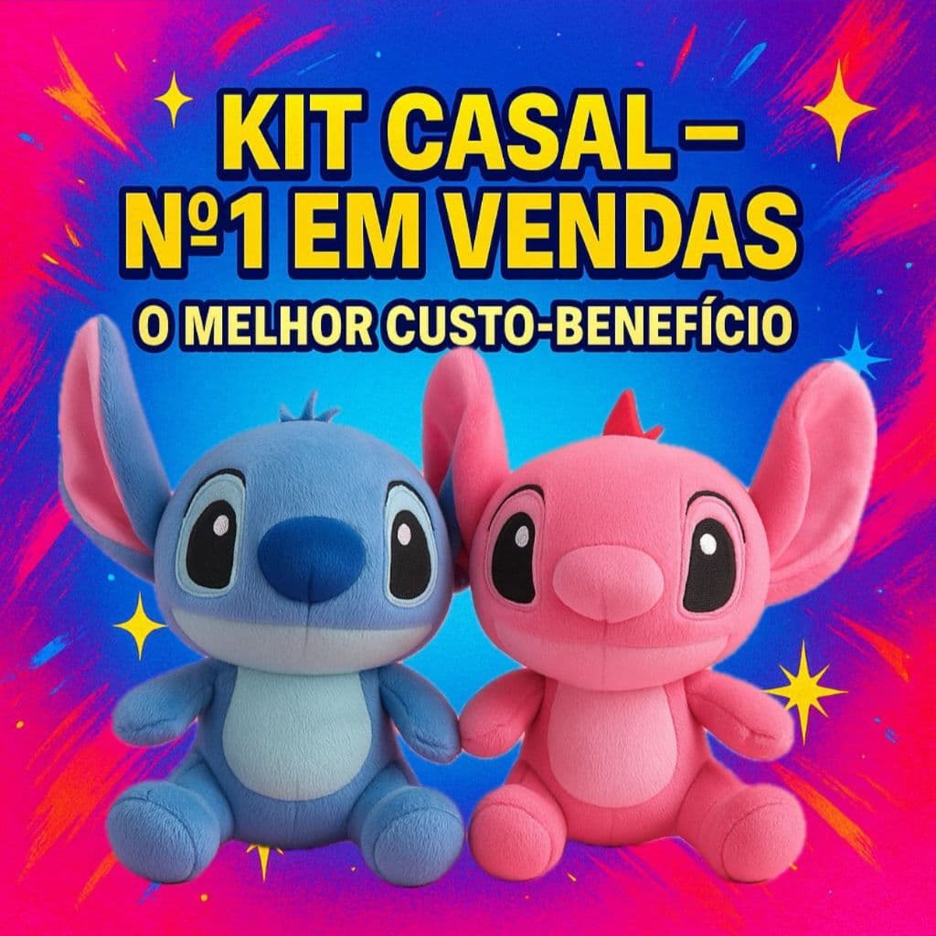 KIT 2 e 1 Pelucia 30CM Stitch e Angel pelucia boneco brinquedo urso pelúcia grande ursinho stitich