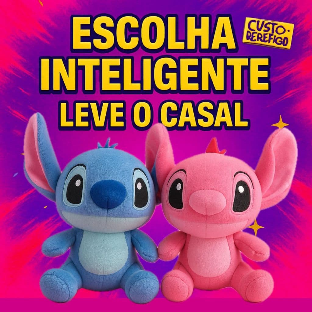 KIT 2 e 1 Pelucia 30CM Stitch e Angel pelucia boneco brinquedo urso pelúcia grande stitich ursinho