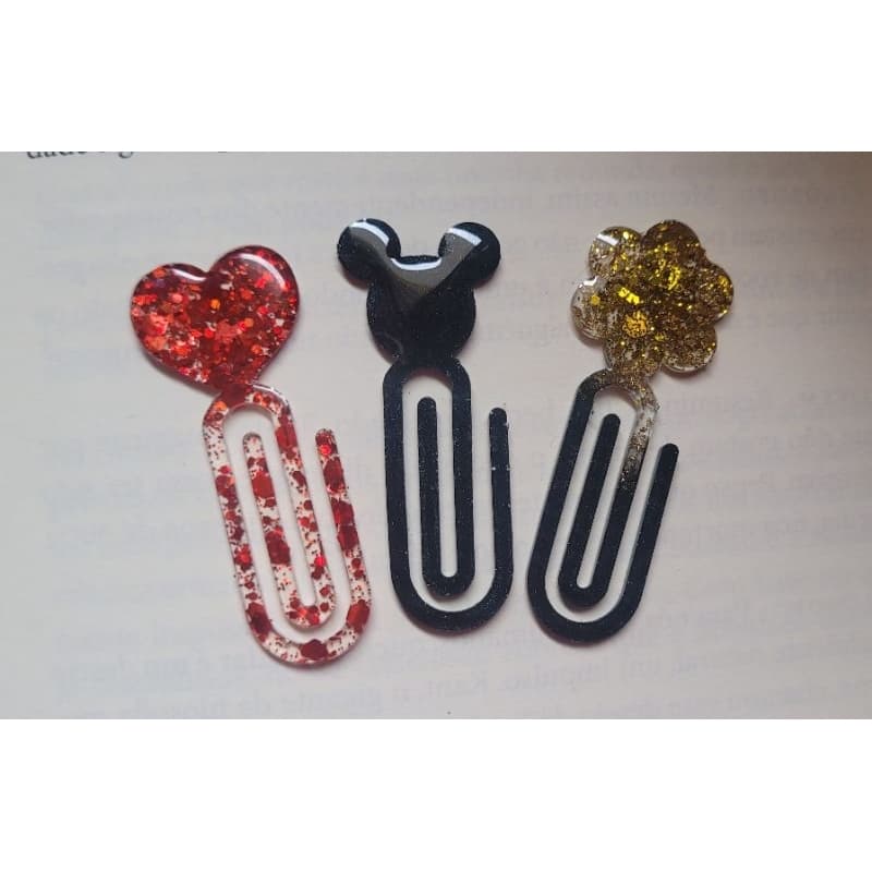 ✨ Combo 3 Mini Clips |  Marca-Páginas em Resina | Lembrancinha |Papelaria