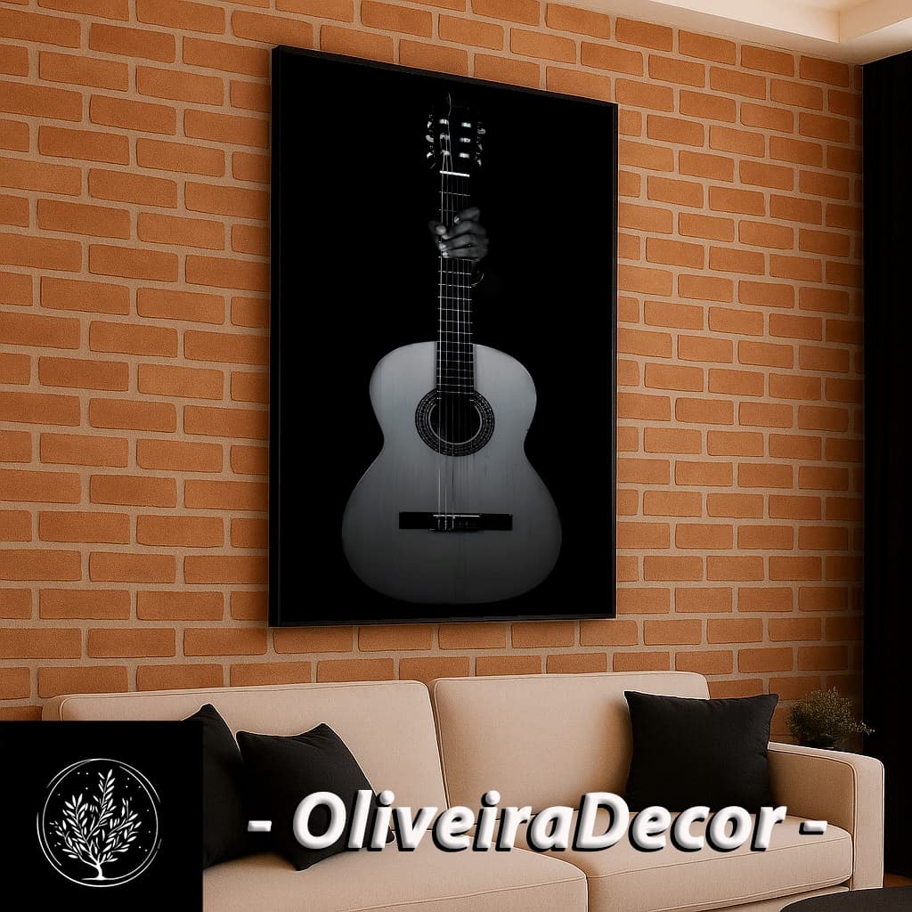 QUADRO DECORATIVO VIOLAO INSTRUMENTO MUSICAL MUSICA 1 PEÇA 60X40 DECORAR SALA QUARTO ESCRITORIO