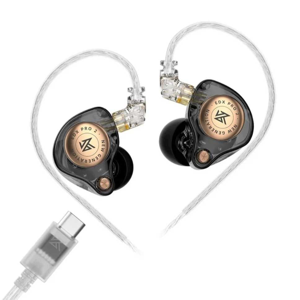 Fone De Ouvido Kz Edx Pro 2 Gamer Tipo C Lançamento In-ear Gamer Retorno de Palco Musicas