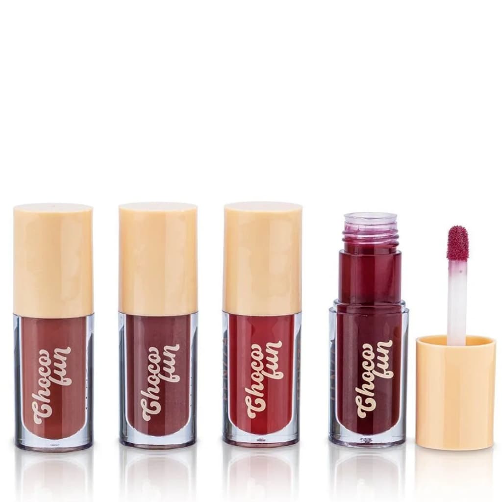 Choco Fun Lip Tint Gloss Cream  Fenzza, Brilho Labial Tint, com Alta Durabilidade