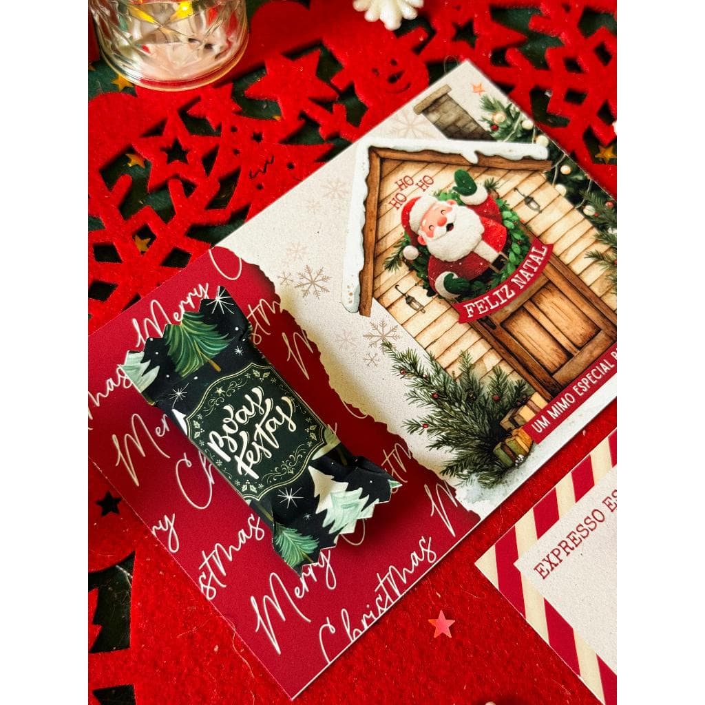 Cartões de Natal 9x14cm | Card Natalino Fotográfico matte 180g | Mensagem Feliz Natal |Brinde Empresarial