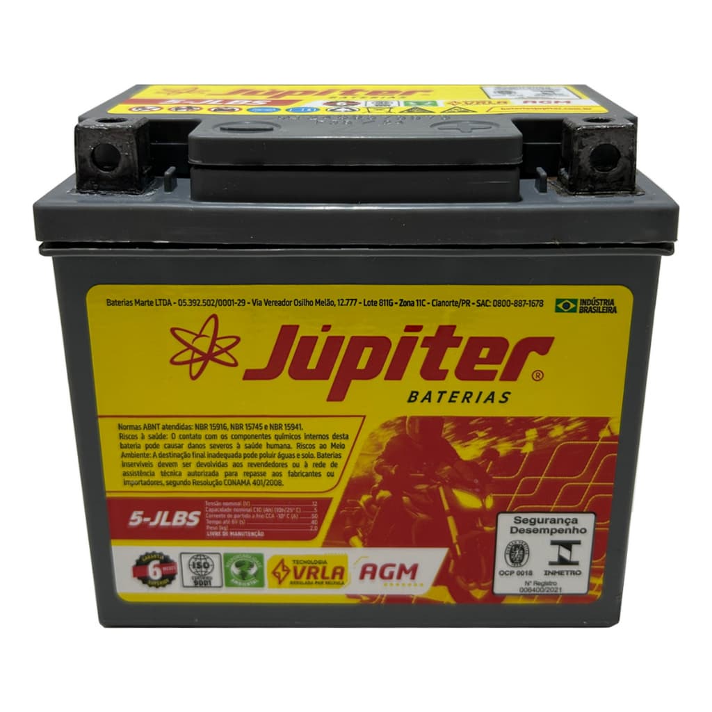 Júpiter Bat. Moto 5lbs Honda Cg 125/150 Titan Fan 125/150