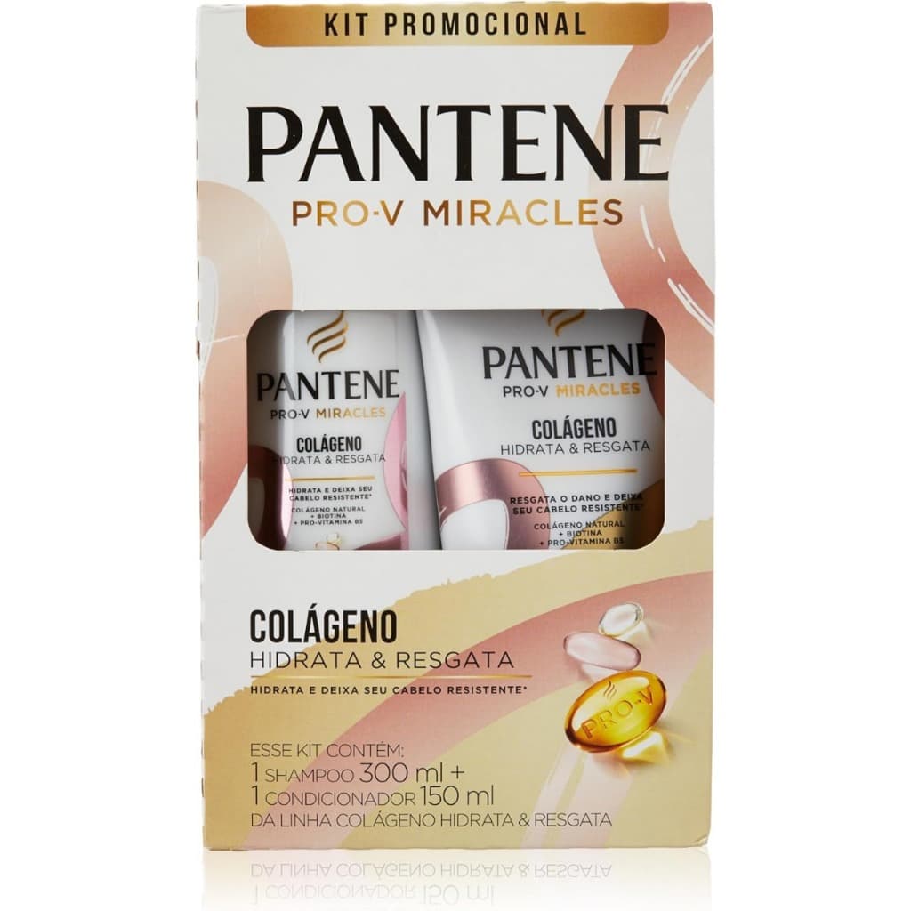 KIT PANTENE COLÁGENO HIDRATA E RESGATA SH 300ML + COND 150ML