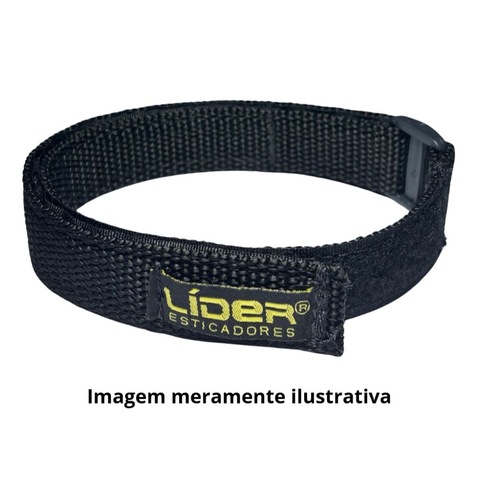 Cinta Abraçadeira Strap Com Fivela Kit 5 Fitas Laço Wrap Cinta Bicicleta Preto/ Vara De Pesca 20cm/30cm/40cm/60cm