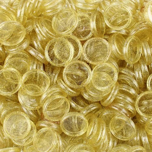 Discos Glitter Ouro Transparente Com 12 Unidades Pop Disc