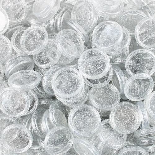 Discos Glitter Prata Transparente Com 12 Unidades Pop Disc