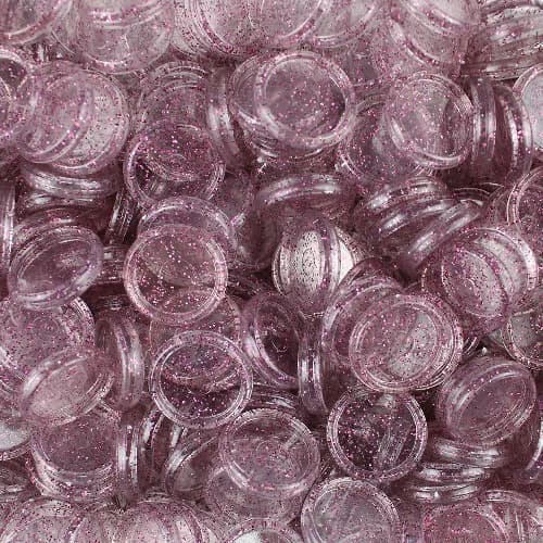 Discos Transparente Glitter Rosa Com 12 Unidades Pop Disc