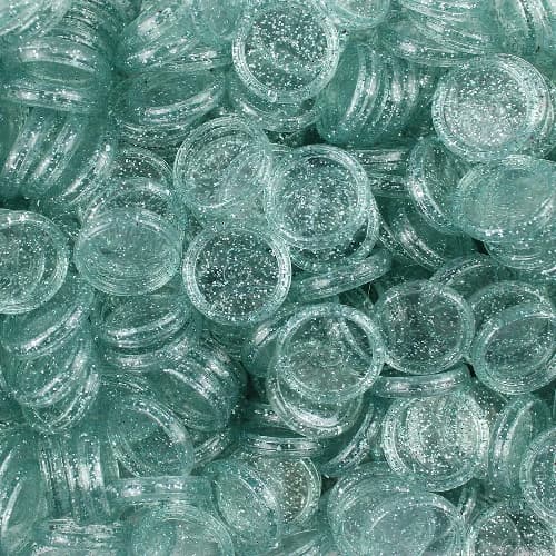Discos Transparente Glitter Verde Com 12 Unidades Pop Disc