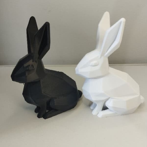 Escultura Coelho Lebre Bunny Geométrica Low Poly Estatueta Decoração Casa Rack Sala Quarto