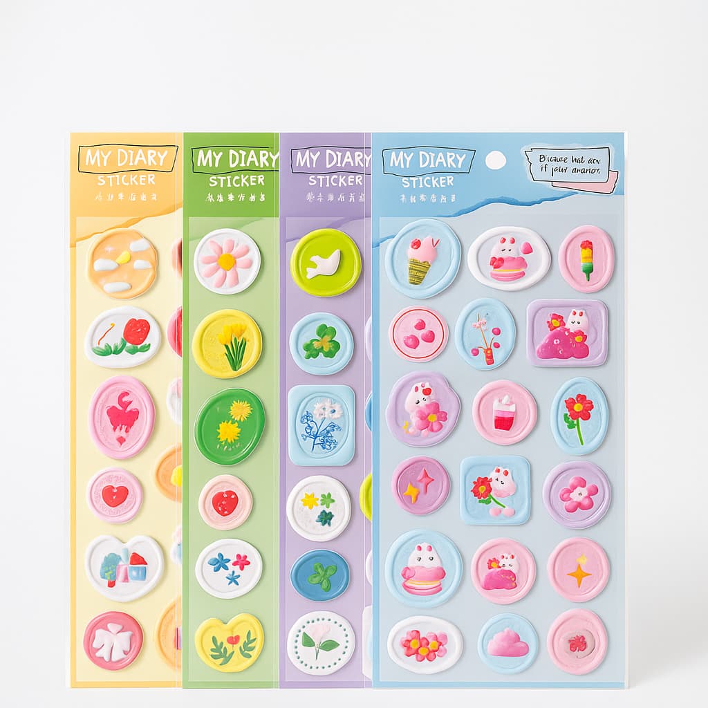 Adesivos Kawaii Puffy 3D Para Planner Caderno E Bullet Journal