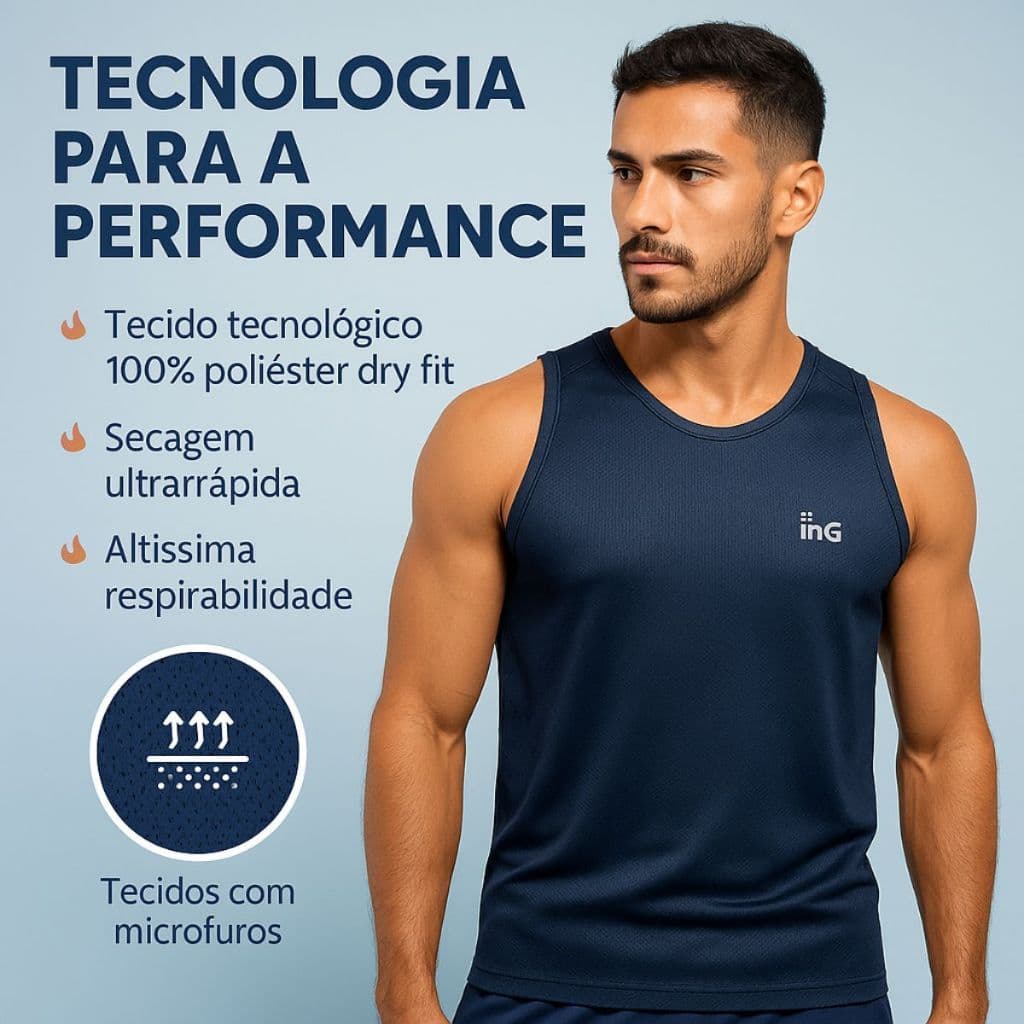 Regata Plus Size Via Federal Dry Fit - Academia - Corrida