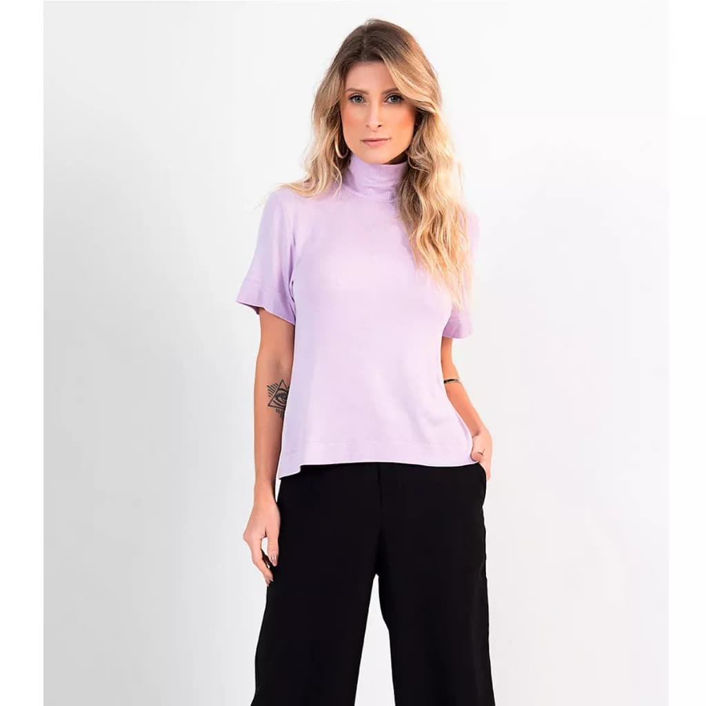 Blusa Feminina Gola Alta Visco Tricot Rovitex Endless