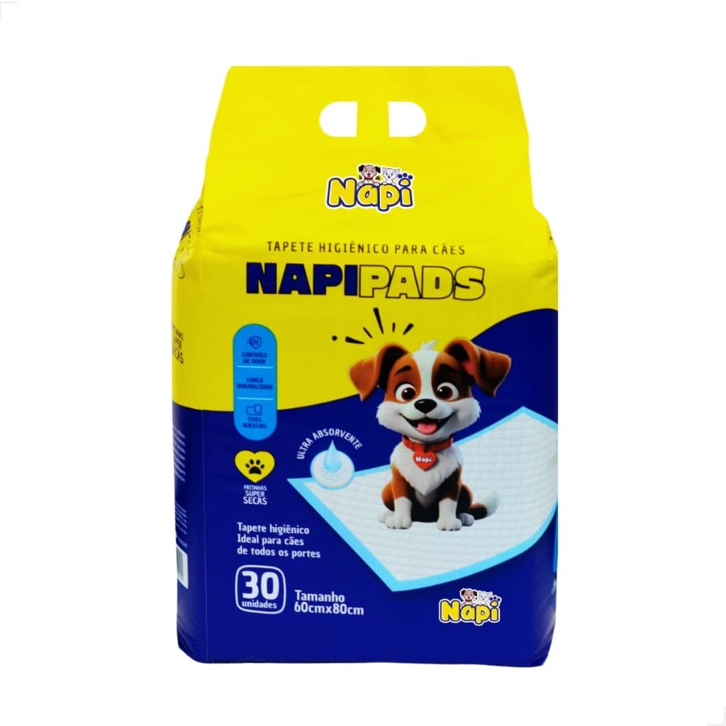 Tapetes Higiênicos 80x60 30, 60, 90unidades Napi Pads para Cachorro Pets Grande Ultra Absorção