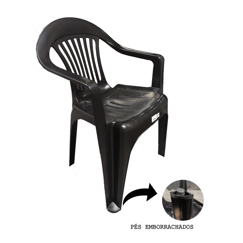 Kit Poltronas Plástica Cadeira Área De Lazer Reforçada P/ 180kg