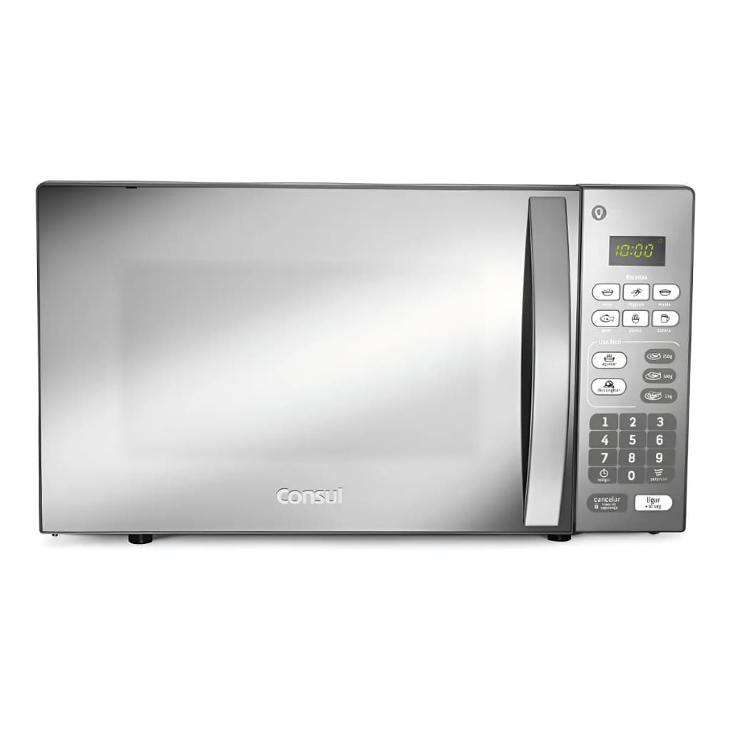 Micro-ondas CM020BF 20 Litros Espelhado com Função Descongelar Cor Cinza e Inox Consul 110v