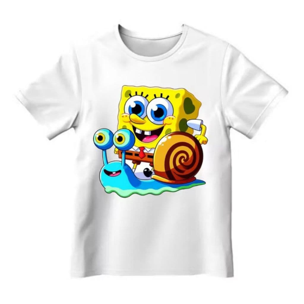 camiseta bob esponja unissex básica em algodão moderna