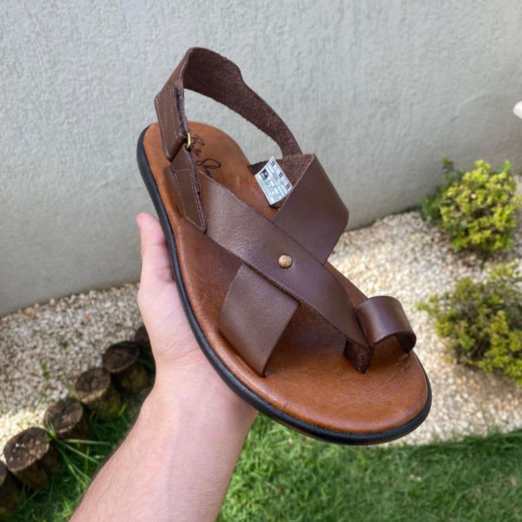 Chinelo Conforto Masculino Em Couro Legitimo Palmilha De Couro Estiloso Vários Modelos