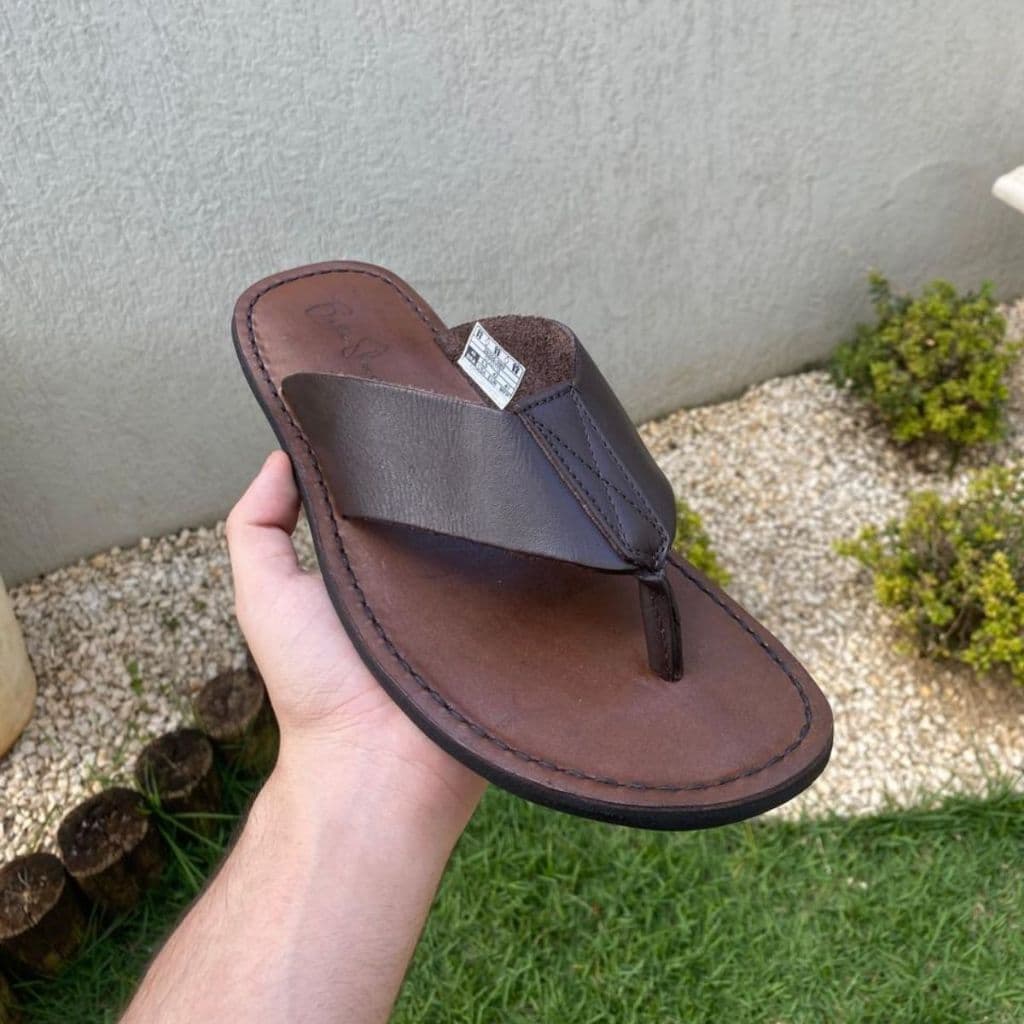 Sandalia Chinelo Masculina Em Couro Legitimo Comfort Anatomica Estilosa Lançamento